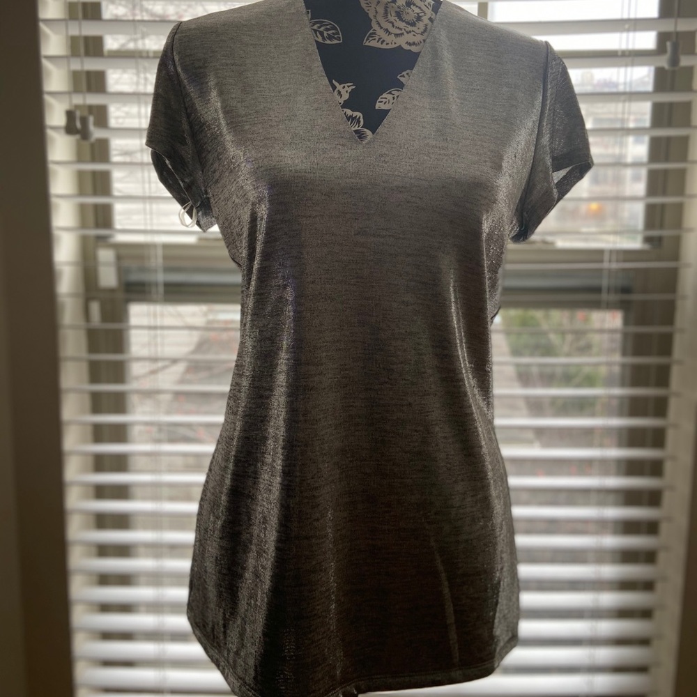 Silver v neck
